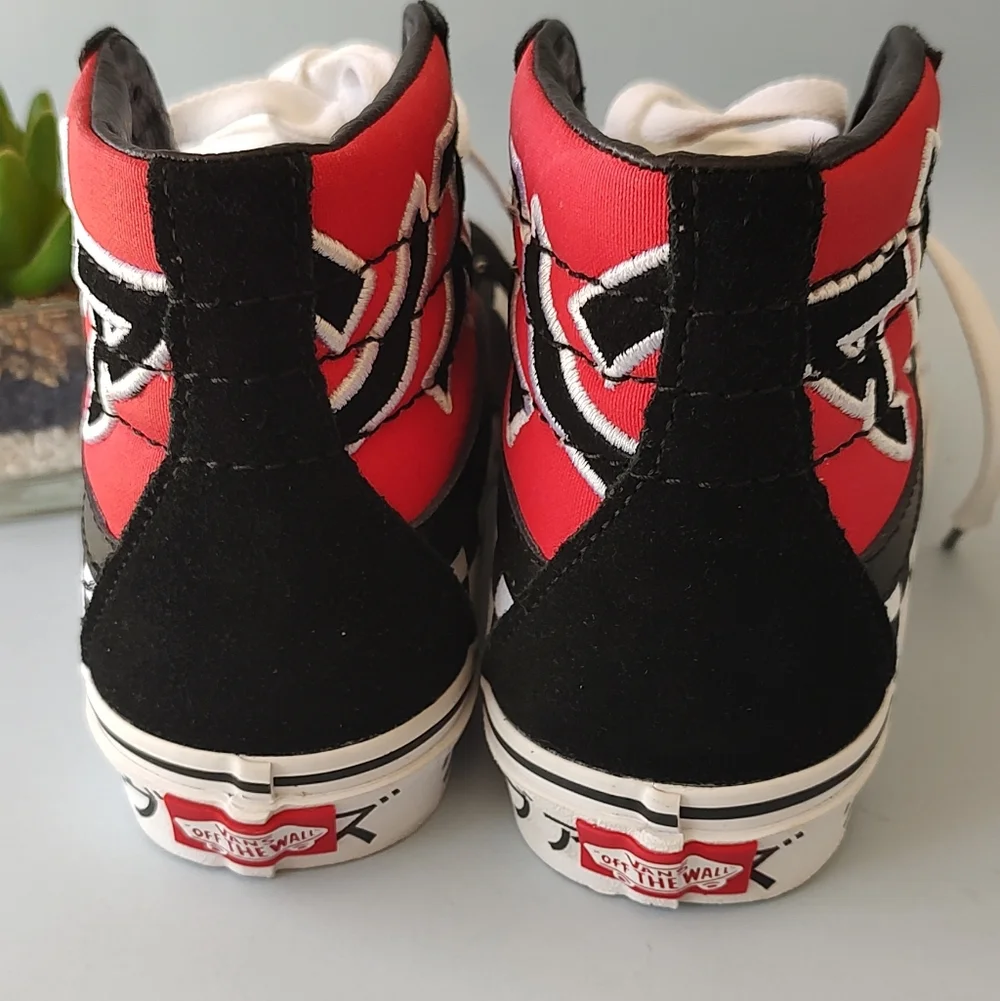 Japanese Vans Sk8-Hi Japan  Type Black Red Checkerboard Men Sz 4.5/ 6 Wome Shoes